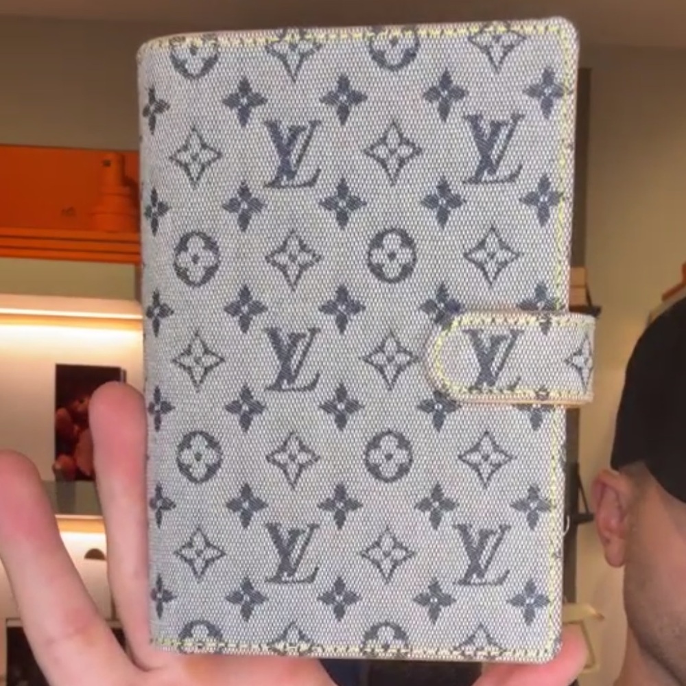 Louis Vuitton Gray and Black Mini Lin Monogram Agenda